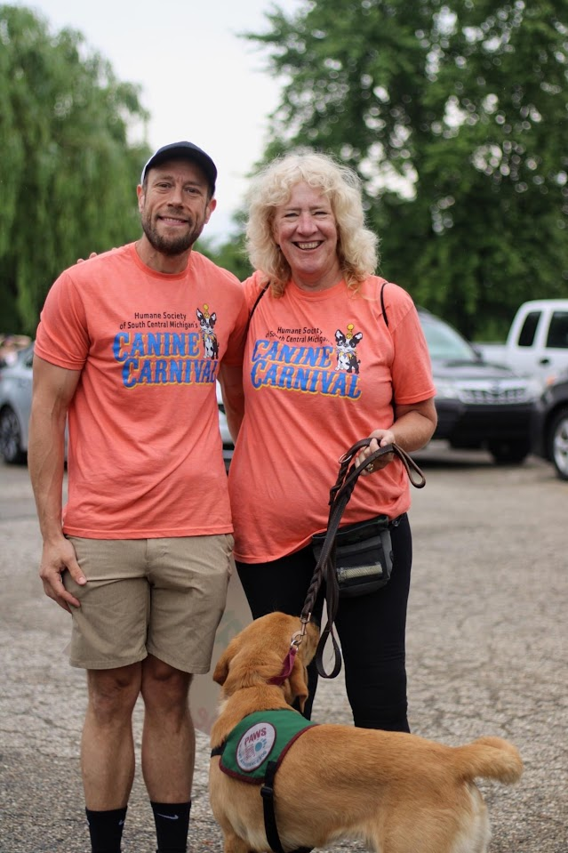 Chris Brennan volunteering at the Humane Society of South Central Michigan Canine Carnival